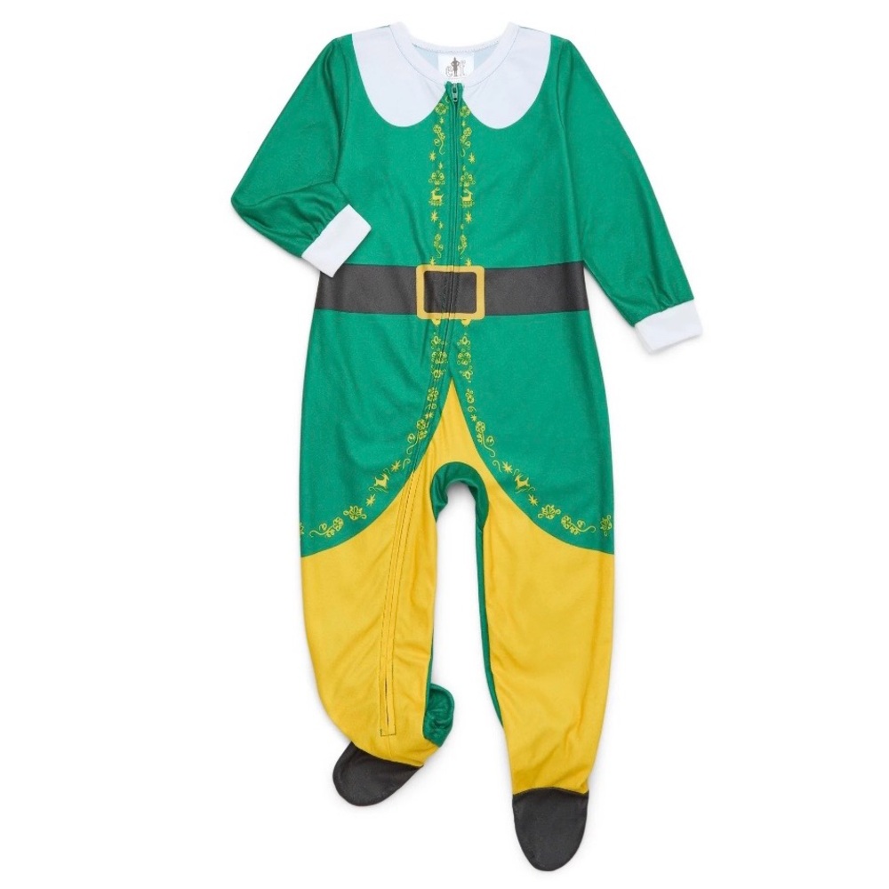 NWT Buddy The Elf Toddler Holiday Fleece One-Piece Onesie Zip Sleeper Size 2T